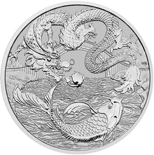2023 Moneta d'Argento 1oz 2023 con Dragone e Koi - Serie Miti e Leggende