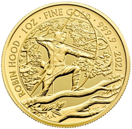 Moneta d'oro 2021 Robin Hood Miti & Leggende 1oz