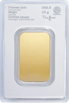 Heraeus 20 Grammi Lingottino d'Oro