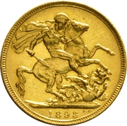 1893 Sterlina d'Oro - Vittoria Testa Velata - M