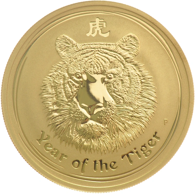 2010 Year of the Tiger Gold Coin 1oz Perth Mint Australian Lunar Series
