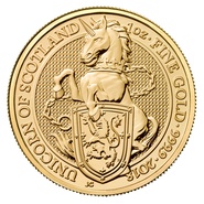 Unicorno di Scozia d'Oro 1oz - Queen's Beast