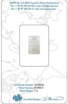 PAMP Lingottino di Platino 1g