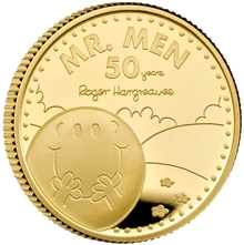 2021 Moneta d'oro Mr Men 'Mr Happy' 1/4oz Proof in cofanetto