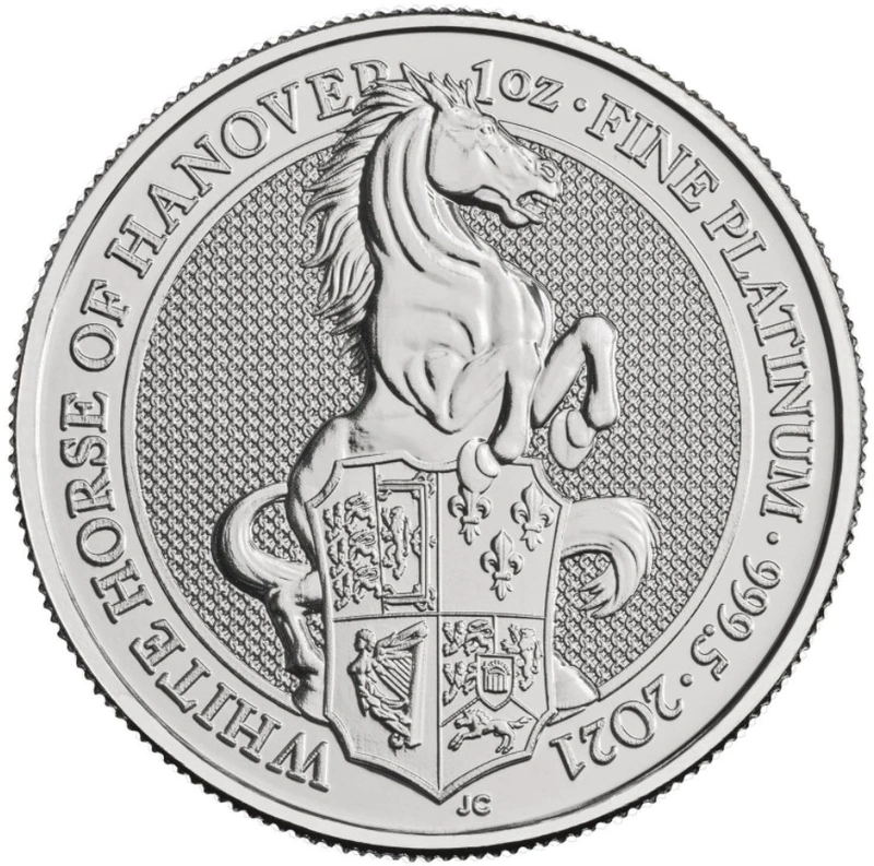 2021 Cavallo Bianco di Hanover di Platino 1oz - Queen's Beast