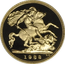 1988 Mezza Sterlina - Elisabetta II - Terzo ritratto - Corona Anziana - Proof senza Confezione