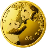Panda Cinese 15g d'Oro 2023