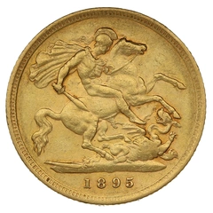 1895 Mezza Sterlina d'Oro - Vittoria Testa Velata - Londra