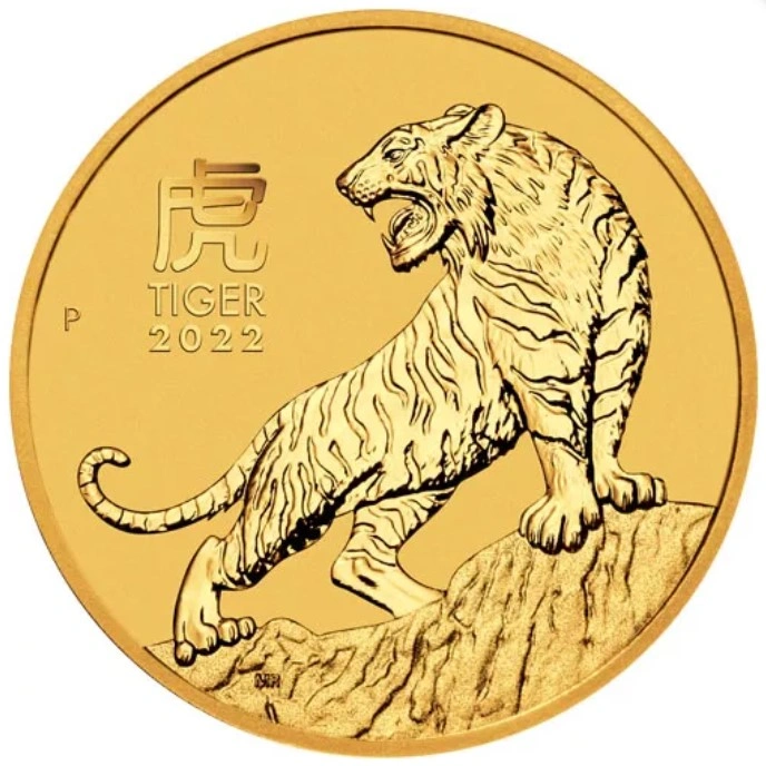 Anno della Tigre 2022 in oro 1oz - Perth Mint