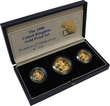 1988 Proof Sterline d'Oro - Cofanetto da 3 Monete