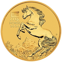 Moneta d'oro 2026 Anno del Cavallo 1/4 oz Perth Mint Serie Lunare Australiana