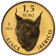 2021 Moneta d'oro spagnola Lince iberica 1oz