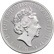 2021 Leone Bianco di Mortimer di Platino 1oz - Queen's Beast
