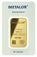 Metalor 1oz Lingotto d'Oro