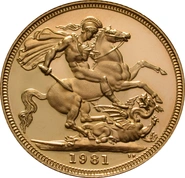 1981 Sterlina - Elisabetta II - Corona Giovane - Proof senza Confezione e Certificato