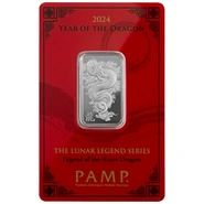 2024 Lingottino d'Argento PAMP 10g Anno del Drago