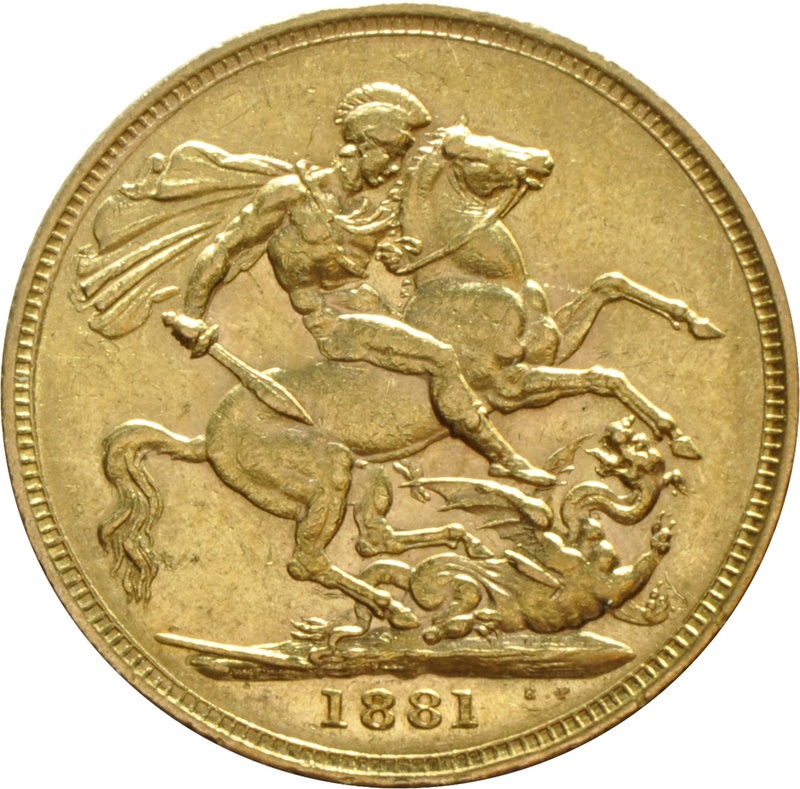 1881 Gold Sovereign - Victoria Young Head - M