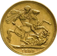 1899 Sterlina d'Oro - Vittoria Testa Velata - M