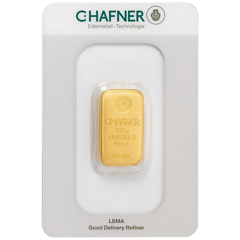 C. Hafner Lingotto d'Oro 250 Grammi