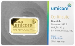 Umicore 10 Grammi Lingottino d'Oro