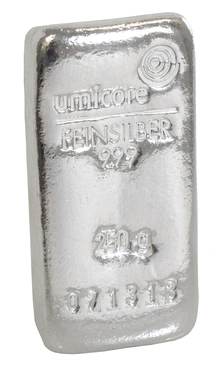 Umicore 250g Lingotto d'Argento Colato