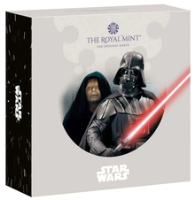 2023 Star Wars - Darth Vader e Imperatore Palpatine - Moneta d'argento Proof 2oz confezionata