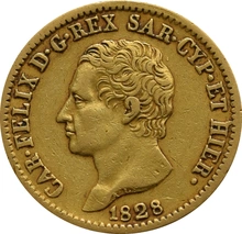 Marengo Italiano - 20 Lire del Regno Di Sardegna - Carlo Felice