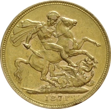 1871 Sterlina - Vittoria Giovane -  Londra