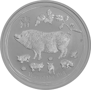 1oz Anno del Maiale d'Argento 2019 - Perth Mint