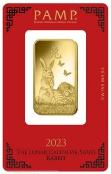 Lingottino d'Oro PAMP 1oz Anno del Coniglio