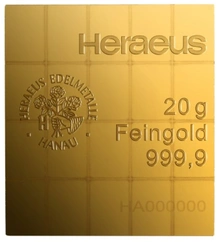 Heraeus Combibar 20 x 1g Lingottino d'Oro