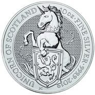 Unicorno di Scozia d'Argento 10oz - Queen's Beast