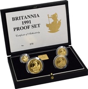 1991 Proof Britannia d'Oro - Cofanetto da 4 Monete