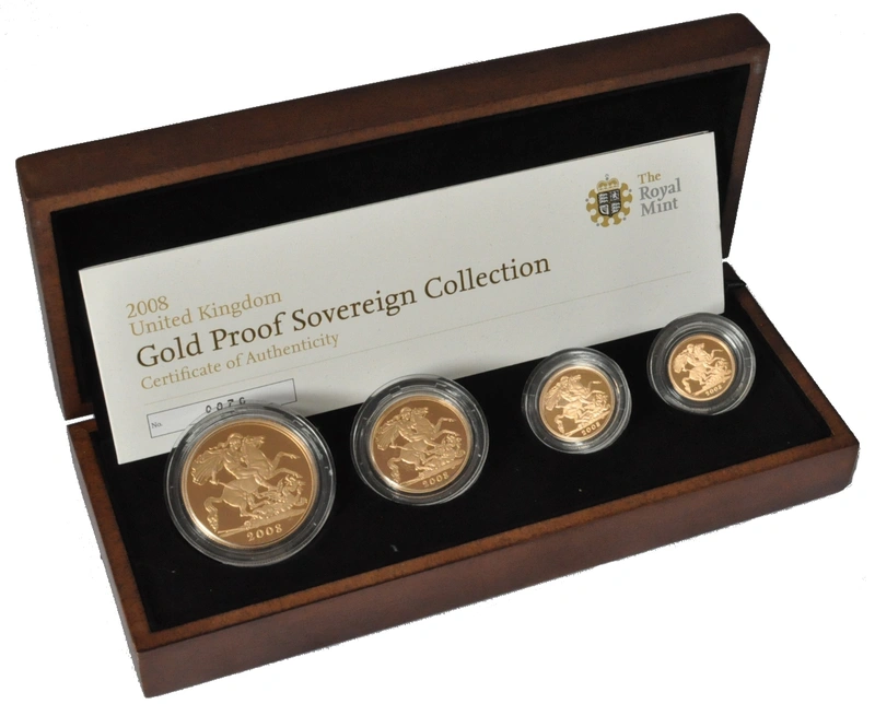2008 Proof Sterline d'Oro - Cofanetto da 4 Monete