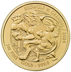 2024 Beowulf & Grendel Moneta d'Oro 1oz - Serie Miti & Leggende