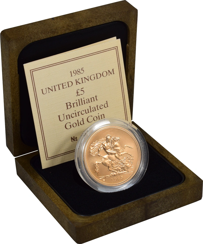 1985 - Proof 5 Pound d'Oro - Mai Circolato