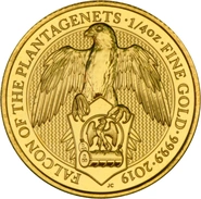 Il Falco dei Plantageneti d'Oro 1/4oz - Queen's Beast