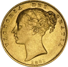1861 Sterlina - Vittoria Giovane - Stemma Coronato - Londra