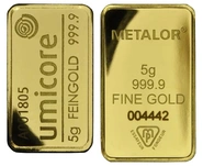 Lingottino d'Oro 5 Grammi già Circolato