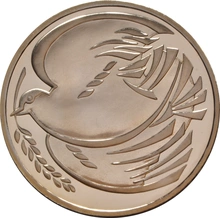 1995 - Proof 2 Pound d'Oro - Colomba della Pace della II Guerra Mondiale
