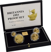 1993 Proof Britannia d'Oro - Cofanetto da 4 Monete