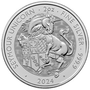 2024 Unicorno di Seymour moneta d'Argento 2oz - Serie Tudor Beasts