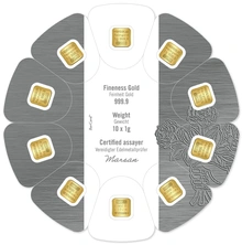 Heraeus MultiDisc 10 x 1 Grammo Lingottino d'Oro