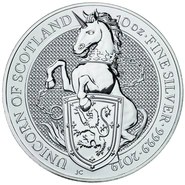 Unicorno di Scozia d'Argento 10oz - Queen's Beast