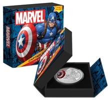 2023 Capitan America Moneta Proof d'Argento 1oz Confezionata