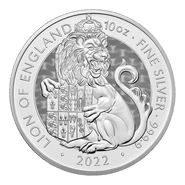 2022 Leone d'Inghilterra d'Argento 10oz - Tudor Beasts