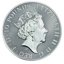 Unicorno di Scozia d'Argento 10oz - Queen's Beast