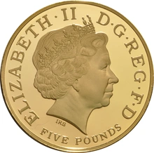 2005 - Quintupla Sterlina Proof Horatio Nelson con Cofanetto