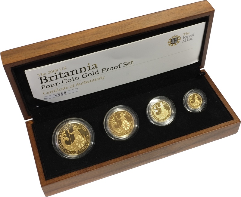 2008 Proof Britannia d'Oro - Cofanetto da 4 Monete