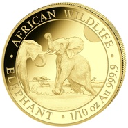 2024 Moneta d'Oro 1/10oz con Elefante Somalo